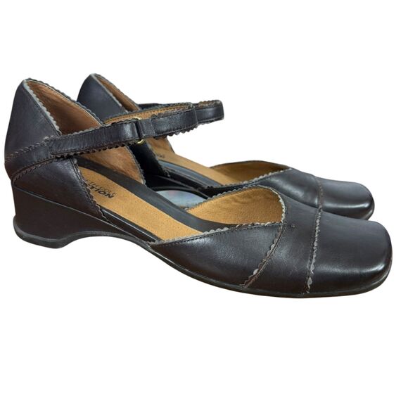 Kenneth Cole Reaction Leather Y2K Square Toe Joan It Down Shoes Ankle Strap sz 9 - Picture 1 of 16